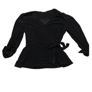 Black peplum blouse
